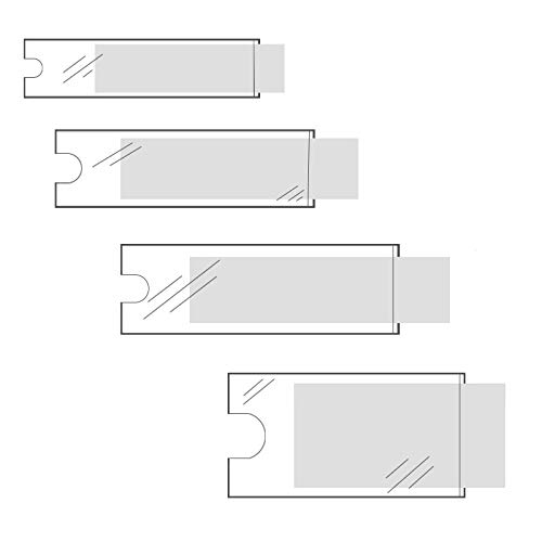 Klebeshop24 BESCHRIFTUNGSFENSTER SELBSTKLEBEND | Format + Menge wählbar | Transparent | Schmale Seite offen | Selbstklebetaschen mit Einsteckschildern | Mit Daumenausstanzung / 46 x 75 mm, 24 Stück von KLEBESHOP24