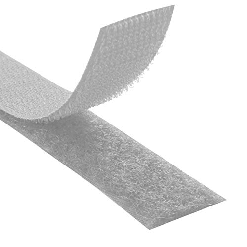 Klebeshop24 KLETTBAND SELBSTKLEBEND | Set Haken & Flausch | Farbe, Länge, Breite wählbar/Hellgrau, 20 mm x 3 m von KLEBESHOP24