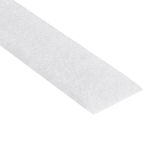 Klebeshop24 KLETTBAND ZUM NÄHEN | HAKENBAND ODER FLAUSCHBAND | Farbe, Breite & Länge wählbar/Flauschband, 100 mm x 25 m, weiß von KLEBESHOP24