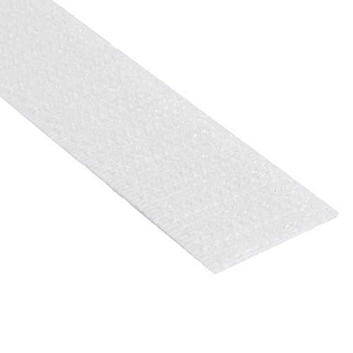 Klebeshop24 KLETTBAND ZUM NÄHEN | HAKENBAND ODER FLAUSCHBAND | Farbe, Breite & Länge wählbar/Hakenband, 100 mm x 25 m, weiß von KLEBESHOP24