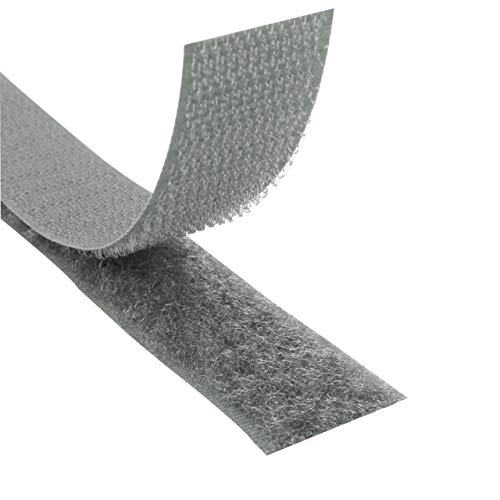 KLEBESHOP24 KLETTBAND ZUM NÄHEN | SET HAKEN + FLAUSCH | Dunkelgrau, 20 mm x 25 m (andere Varianten auf Artikelseite wählbar) von KLEBESHOP24