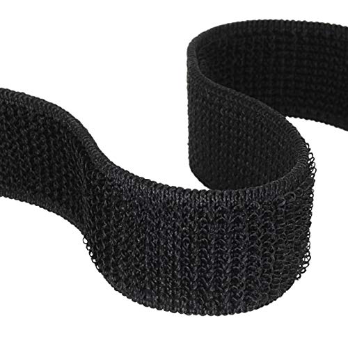 Klettband elastisch | Flauschband zum Nähen | Schwarz oder Weiß | 3 m, 8 m oder 25 m auf Rolle / 20 mm x 25 m, schwarz von KLEBESHOP24