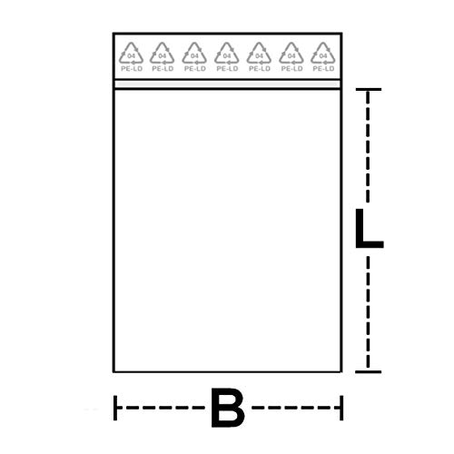 PE-Druckverschlussbeutel verschiedene Größen, 100 Stück/B 120 x L 170 x 0,09 mm, 100 Stück von KLEBESHOP24