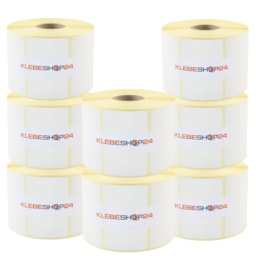 Set mit 8 Rollen | Thermodirekt Etiketten | Thermo-Etiketten verschiedene Ausführungen | Selbstklebende Etiketten für Thermodrucker | 1 Zoll-Kern / 60 x 30 mm, 1500 Stück auf Rolle von KLEBESHOP24