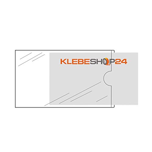 Visitenkartentaschen selbstklebend | Transparent | 20 oder 100 Stück | 95 x 60 mm, schmale Seite offen | Visitenkartenhüllen zum Einkleben | Kartenhüllen zum Kleben / 100 Stück von KLEBESHOP24