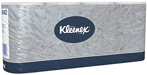 KLEENEX 8440 Kleinrollen Toilet Tissue - 3-lagig, geprägt, super-hochweiß mit 350 Blatt, 6 Rollen pro Pack von KLEENEX