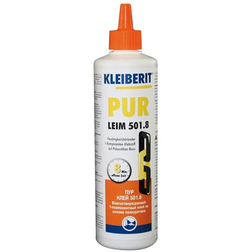 Karton 12 x 500-g-Flasche PUR-Leim 501.8 D4-Leim, Holzleim, kurze Verarbeitungszeit Karton 12 x 500-g-Flasche PUR-Leim 501.8 D4-Leim, Holzleim, kurze Verarbeitungszeit von KLEIBERIT
