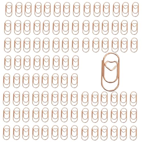 Büroklammern Herz,büroklammern Hochzeit,büroklammern Herz,büroklammer geeignet für Büros,Klassenzimmer, Ordner, Postkarten,Memos, Lesezeichen usw., exquisite Dekoration kleiner Details(Roségold, 150) von KLETTEREI