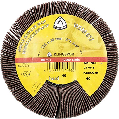 2 x Klingspor WSM 617 Schleifmopräder LS 309 X, 125 x 20 mm Korn 80 Gewinde M 14 Art.: 277020 von KLINGSPOR