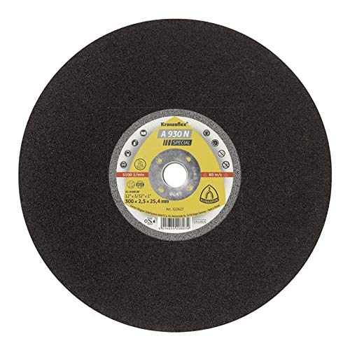 Klingpsor 322627 A 930 N Special Kronenflex Großtrennscheiben für Stahl, Gerade, 300mm x 2.5mm x 25.4mm, 10 Stück Klingpsor 322627 A 930 N Special Kronenflex Großtrennscheiben für Stahl, Gerade, 300mm x 2.5mm x 25.4mm, 10 Stück von KLINGSPOR
