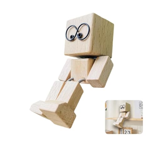 KLINNA Charmante Kleine Holzfigur die Schwankt | Handgefertigte Schüttelnde Holzmann-Figur als Schreibtischdeko – Lustige Holzpuppe für das Auto, Wackelnder Holzmann KLINNA Charmante Kleine Holzfigur die Schwankt | Handgefertigte Schüttelnde Holzmann-Figur als Schreibtischdeko – Lustige Holzpuppe für das Auto, Wackelnder Holzmann von KLINNA