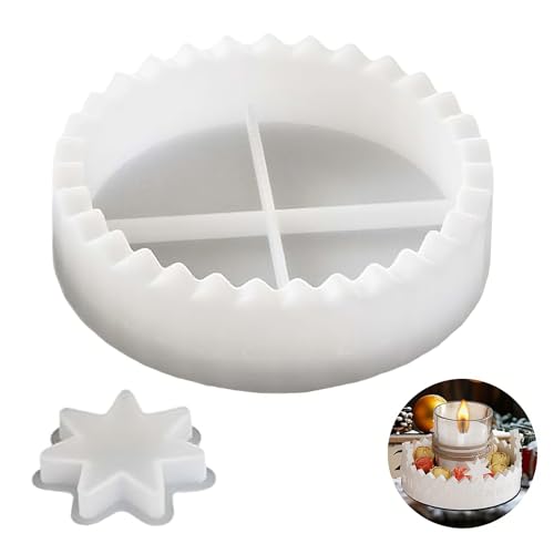 KLINNA Silikonformen Gießformen Häuser Set für DIY Adventskalender & Adventskranz Deko, Große Gießformen Silikon Weihnachten als Kreativer Kerzenhalter, Ideal für Gips zum Gießen von KLINNA