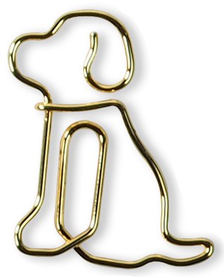 KLIPSIES Hund (Design wählbar) 15 Deko Büroklammern Motiv Heftklammern 1x15 Stück Gold von KLIPSIES