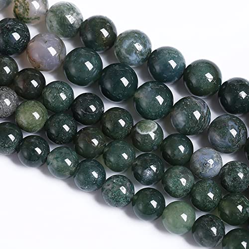 10 mm, 36 Stück, Naturstein, grüner Moosachat, rund, lose Perlen für Schmuckherstellung, Armband, Halskette 10 mm, 36 Stück, Naturstein, grüner Moosachat, rund, lose Perlen für Schmuckherstellung, Armband, Halskette von KLIYBGTHIJTP