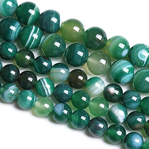 10 mm, 37 Stück, Naturstein, grüner Achat, Onyx, lose Perlen für Schmuckherstellung, Armband, Halskette 10 mm, 37 Stück, Naturstein, grüner Achat, Onyx, lose Perlen für Schmuckherstellung, Armband, Halskette von KLIYBGTHIJTP