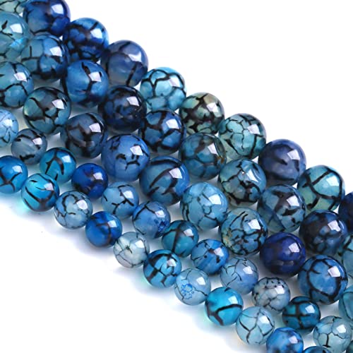 10 mm, 38 Stück, Natursteine, blaue Drachenvener-Achat, lose Perlen für Schmuckherstellung, DIY, Armband, Halskette 10 mm, 38 Stück, Natursteine, blaue Drachenvener-Achat, lose Perlen für Schmuckherstellung, DIY, Armband, Halskette von KLIYBGTHIJTP