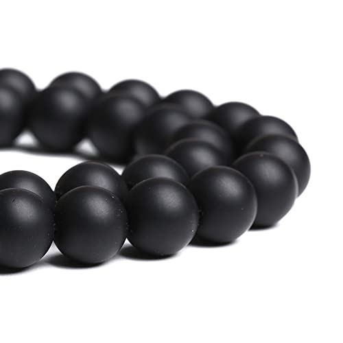 10 mm, 38 Stück Natursteine, mattschwarzer Achat, lose Perlen für Schmuckherstellung, Armband, Halskette 10 mm, 38 Stück Natursteine, mattschwarzer Achat, lose Perlen für Schmuckherstellung, Armband, Halskette von KLIYBGTHIJTP