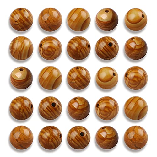 100 Stück 8 mm natürliche glatte Holzmaserung Jaspis Perlen rund lose Edelstein Steinperlen für Schmuckherstellung mit Kristall-Stretchschnur 100 Stück 8 mm natürliche glatte Holzmaserung Jaspis Perlen rund lose Edelstein Steinperlen für Schmuckherstellung mit Kristall-Stretchschnur von KLIYBGTHIJTP