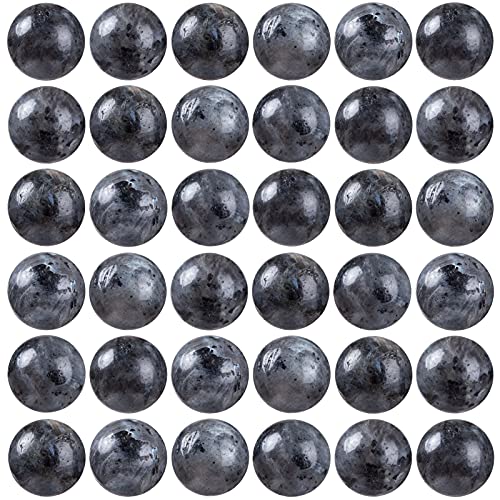 100 Stück Natursteinperlen, 8 mm, schwarzer Labradorit, runde Edelsteinperlen, lose Perlen mit elastischer Armbandschnur für Armbänder, Halsketten, Schmuckherstellung von KLIYBGTHIJTP