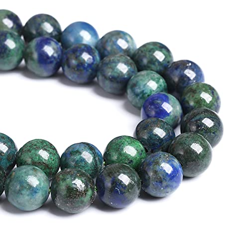 12 mm, 32 Stück Naturstein-Lapis-Chrysokoll-Perlen für Schmuckherstellung, DIY-Armbänder 12 mm, 32 Stück Naturstein-Lapis-Chrysokoll-Perlen für Schmuckherstellung, DIY-Armbänder von KLIYBGTHIJTP