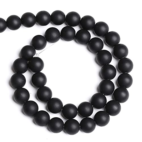 12 mm, 32 Stück Natursteine, mattschwarzer Achat, lose Perlen für Schmuckherstellung, Armband, Halskette 12 mm, 32 Stück Natursteine, mattschwarzer Achat, lose Perlen für Schmuckherstellung, Armband, Halskette von KLIYBGTHIJTP