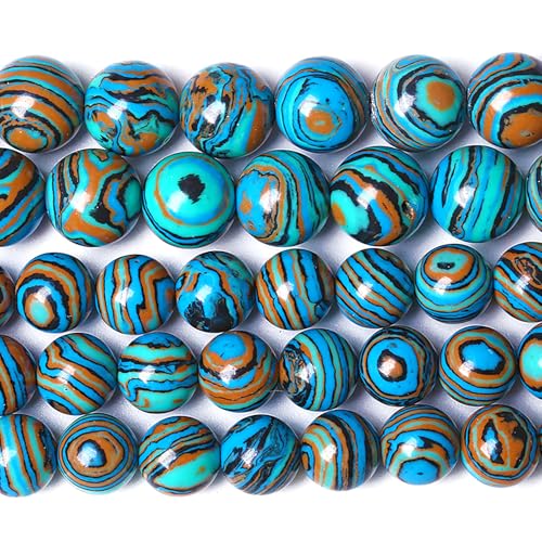 12 mm blaue Malachit-Perlen, Naturstein, Energieheilung, rund, lose, für Schmuckherstellung, Armband, 32 Stück, 38,1 cm 12 mm blaue Malachit-Perlen, Naturstein, Energieheilung, rund, lose, für Schmuckherstellung, Armband, 32 Stück, 38,1 cm von KLIYBGTHIJTP