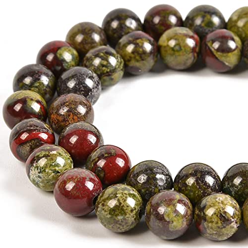 12 mm echte Drachenblut-Jaspis-Perlen, Edelstein, rund, Halbedelstein, lose Perlen für Schmuckherstellung, 38,1 cm von KLIYBGTHIJTP