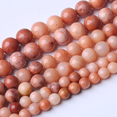 32 Stück 12 mm natürliche rosa Aventurin-Steinperlen, Energieheilungsperlen für die Herstellung von DIY-Schmuck, Armbändern und Halsketten, 38,1 cm von KLIYBGTHIJTP