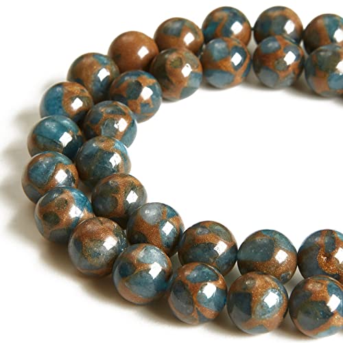 35 Stück 10 mm Lake Blue Cloisonné Perlen, natürlicher Edelstein, rund, lose, für die Schmuckherstellung 35 Stück 10 mm Lake Blue Cloisonné Perlen, natürlicher Edelstein, rund, lose, für die Schmuckherstellung von KLIYBGTHIJTP