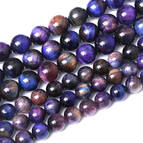 36 STÜCK 10 MM AAA Blau Lila Sternenhimmel Tigerauge Steinperlen Natur Edelstein Perle Kristall Heilenergie Schmuckherstellung DIY 15 Zoll von KLIYBGTHIJTP