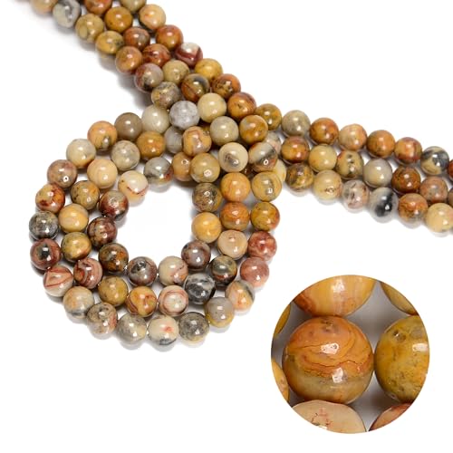 38 Stück 10 mm gelbe verrückte Spitzen-Achat-Perlen, natürlich, rund, lose echte Steinperlen, echte Edelsteine, für selbstgemachte Bastelarbeiten, Schmuck, Armbänder, Ohrringe, Halsketten, Schnur 38 Stück 10 mm gelbe verrückte Spitzen-Achat-Perlen, natürlich, rund, lose echte Steinperlen, echte Edelsteine, für selbstgemachte Bastelarbeiten, Schmuck, Armbänder, Ohrringe, Halsketten, Schnur von KLIYBGTHIJTP