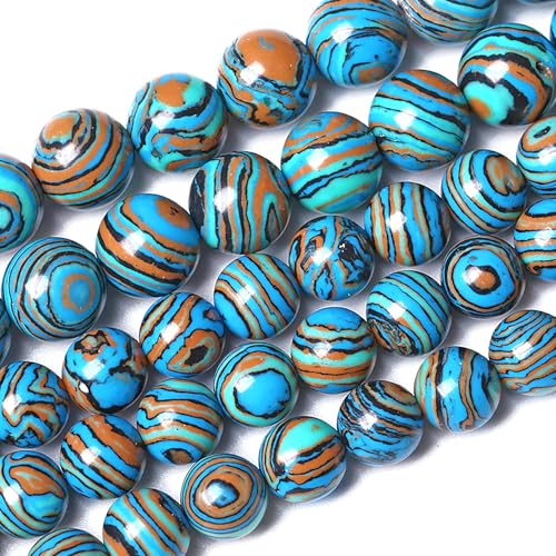 4 mm blaue Malachit-Perlen, Naturstein, Energieheilung, rund, lose, für die Schmuckherstellung, Armbänder, 180 Stück, 2 Stränge, 81,3 cm 4 mm blaue Malachit-Perlen, Naturstein, Energieheilung, rund, lose, für die Schmuckherstellung, Armbänder, 180 Stück, 2 Stränge, 81,3 cm von KLIYBGTHIJTP