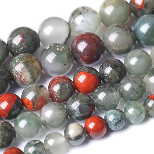 4 mm natürlicher afrikanischer Blutstein-Edelstein, runde Perlen, lose Abstandshalter-Steinperlen zur Schmuckherstellung, 180 Stück, 2 Stränge, 81,3 cm 4 mm natürlicher afrikanischer Blutstein-Edelstein, runde Perlen, lose Abstandshalter-Steinperlen zur Schmuckherstellung, 180 Stück, 2 Stränge, 81,3 cm von KLIYBGTHIJTP