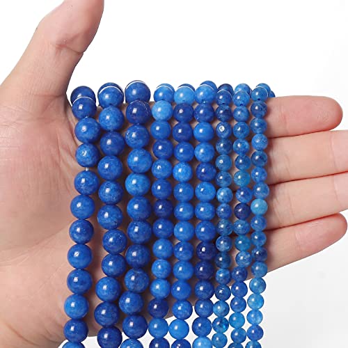 45 Stück 8 mm Kyanit-Losesteinperlen zur Schmuckherstellung, natürliche Halbedelsteinperlen, runde, glatte Edelstein-Abstandshalterperlen, Charms für Halsketten und Armbänder von KLIYBGTHIJTP