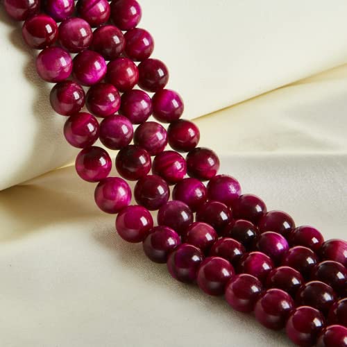 45 Stück 8 mm natürliche magentafarbene Tigerauge-Perlen, Edelstein, rund, lose, für die Schmuckherstellung 45 Stück 8 mm natürliche magentafarbene Tigerauge-Perlen, Edelstein, rund, lose, für die Schmuckherstellung von KLIYBGTHIJTP
