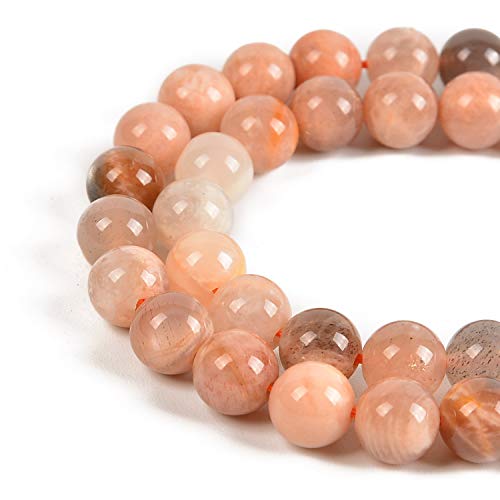 45 Stück 8 mm natürlicher Sonnenstein-Edelstein, rund, Abstandshalter für Schmuckherstellung, 39,4 cm, 1 Strang (gemischter Sonnenstein, 8 mm, 45 Perlen) von KLIYBGTHIJTP