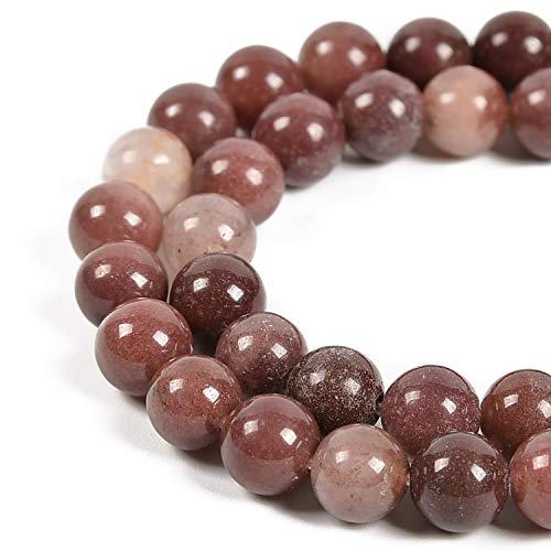 45 Stück 8 mm natürlicher violetter Aventurin-Edelstein, runde Abstandshalter, lose Steinperlen für Schmuckherstellung, 39,4 cm, 1 Strang (violetter Aventurin, 8 mm, 45 Perlen) von KLIYBGTHIJTP