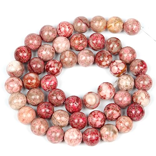 58 Stück 6 mm natürliche rote Chrysantheme Stein runde Perlen für Schmuckherstellung DIY Armband Halskette von KLIYBGTHIJTP