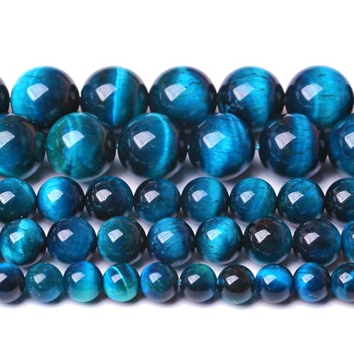 6 mm, 120 Stück, natürlicher königsblauer Tigerauge-Stein, Energieheilung, rund, lose, für die Schmuckherstellung, Armband, 2 Stränge, 81,3 cm 6 mm, 120 Stück, natürlicher königsblauer Tigerauge-Stein, Energieheilung, rund, lose, für die Schmuckherstellung, Armband, 2 Stränge, 81,3 cm von KLIYBGTHIJTP