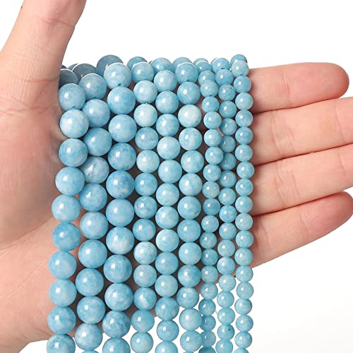 60 Stück 6 mm blaue Chalcedon-Loseperlen zur Schmuckherstellung, natürliche Halbedelsteinperlen, runde, glatte Edelstein-Abstandshalterperlen, Charms für Halsketten und Armbänder 60 Stück 6 mm blaue Chalcedon-Loseperlen zur Schmuckherstellung, natürliche Halbedelsteinperlen, runde, glatte Edelstein-Abstandshalterperlen, Charms für Halsketten und Armbänder von KLIYBGTHIJTP