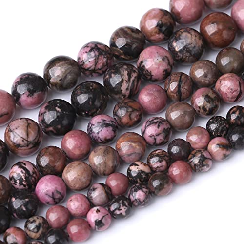 60 Stück 6 mm natürliche schwarze Rhodochrosit-Steinperlen, Energieheilungsperlen für die Herstellung von DIY-Schmuck, Armbändern und Halsketten, 38,1 cm 60 Stück 6 mm natürliche schwarze Rhodochrosit-Steinperlen, Energieheilungsperlen für die Herstellung von DIY-Schmuck, Armbändern und Halsketten, 38,1 cm von KLIYBGTHIJTP