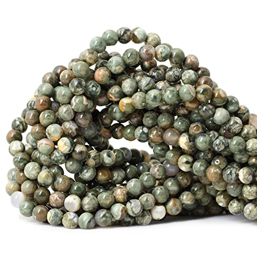 60 Stück 6 mm natürlicher Aust Rhyolith-Stein, Edelstein, rund, lose Perlen zur Schmuckherstellung, 1 Strang, 38,1 cm 60 Stück 6 mm natürlicher Aust Rhyolith-Stein, Edelstein, rund, lose Perlen zur Schmuckherstellung, 1 Strang, 38,1 cm von KLIYBGTHIJTP