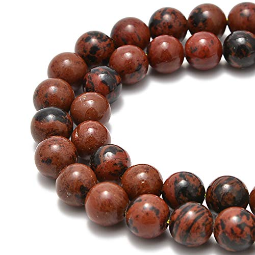 60 Stück natürlicher Mahagoni-Obsidian-Edelstein, runde Abstandshalter, lose Steinperlen für Schmuckherstellung, 39,4 cm, 1 Strang (Mahagoni-Obsidian, 6 mm, 60 Perlen) von KLIYBGTHIJTP