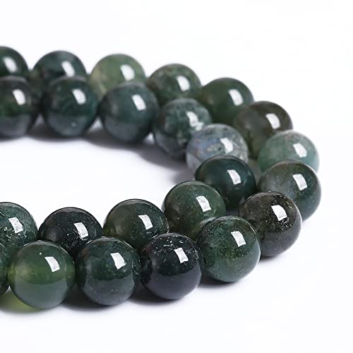 8 mm, 45 Stück, Naturstein, grüner Moosachat, runde lose Perlen für Schmuckherstellung, Armband, Halskette 8 mm, 45 Stück, Naturstein, grüner Moosachat, runde lose Perlen für Schmuckherstellung, Armband, Halskette von KLIYBGTHIJTP