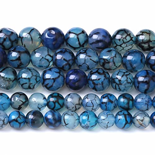 8 mm, 45 Stück, Natursteine, blaue Drachenvener-Achat, lose Perlen für Schmuckherstellung, DIY, Armband, Halskette 8 mm, 45 Stück, Natursteine, blaue Drachenvener-Achat, lose Perlen für Schmuckherstellung, DIY, Armband, Halskette von KLIYBGTHIJTP