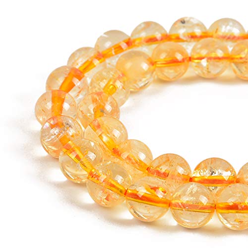 90 Stück 4 mm natürlicher goldener Citrin-Edelstein, runde Abstandshalter, lose Steinperlen für Schmuckherstellung, 39,4 cm, 1 Strang (goldener Citrin, 4 mm, 90 Perlen) von KLIYBGTHIJTP