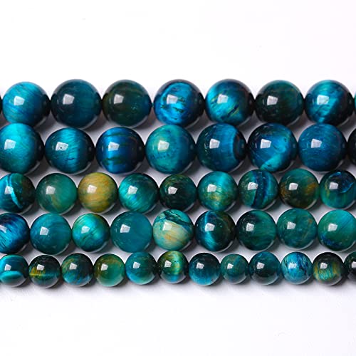 Blaue Tigeraugen-Perlen aus Naturstein, rund, lose Perlen für Schmuckherstellung, Armband, Halskette, Zubehör, 38,1 cm, 6 mm, 60 Stück Blaue Tigeraugen-Perlen aus Naturstein, rund, lose Perlen für Schmuckherstellung, Armband, Halskette, Zubehör, 38,1 cm, 6 mm, 60 Stück von KLIYBGTHIJTP