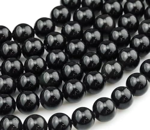 Ca. 180 Stück schwarze Obsidian-Perlen für die Schmuckherstellung, 4 mm, schwarze Obsidian-Edelsteine, lose Steinperlen von KLIYBGTHIJTP