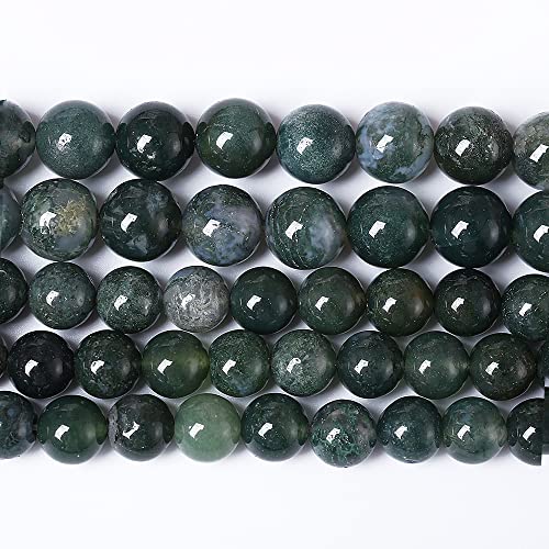 Natürliche grüne Moosachat-Perlen, Edelstein, rund, lose Abstandshalter, für Schmuckherstellung, Armband, Halskette, Ohrringe, 38,1 cm, Moosachat-Perlen, 4 mm, 90 Stück Natürliche grüne Moosachat-Perlen, Edelstein, rund, lose Abstandshalter, für Schmuckherstellung, Armband, Halskette, Ohrringe, 38,1 cm, Moosachat-Perlen, 4 mm, 90 Stück von KLIYBGTHIJTP