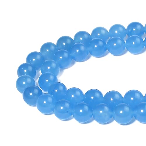 Natürlicher Aquamarin-Chalcedon, runde lose Perlen für Schmuckherstellung, DIY, Armband, Halskette (12 mm) von KLIYBGTHIJTP